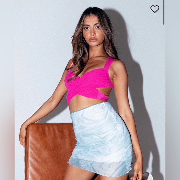 Princess Polly Hot Pink Wrap Top - Picture 1 of 4